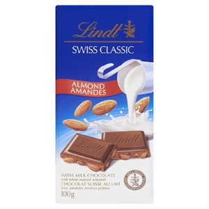 LINDT SWISS CLASS BARRE AMANDES 100GR