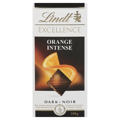 LINDT EXCELL BAR CHOC ORANGE INT 100GR