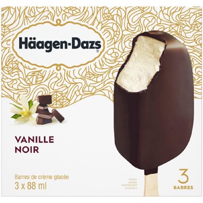 HAAGNDAZ BARRE GL VAN CH NOIR 3x88ML