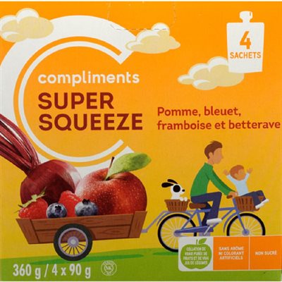 COMP COMPOTE SUPERSQU BLEUET FRAM 4x90GR COMP COMPOTE SUPERSQU BLEUET FRAM 4x90GR