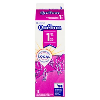 QUEBON LAIT 1% CARTON 1LT