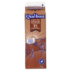QUEBON LAIT CHOCOLAT 1% CARTON 1LT