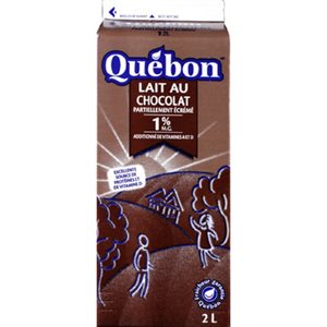 QUEBON LAIT CHOCOLAT 1% PLAST 2LT