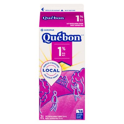 QUEBON LAIT 1% CARTON 2LT