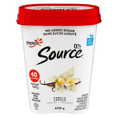 SOURCE YOG VANILLE 0% 630GR