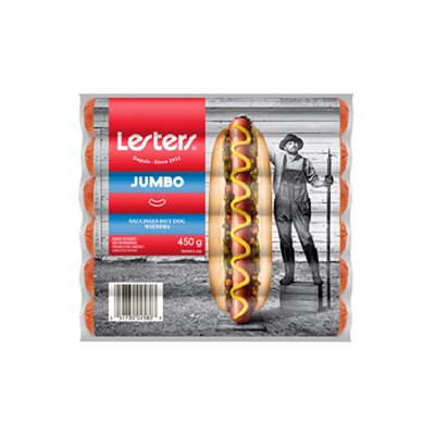 LESTERS SAUCISSE FUMEE JUMBO ORD 450GR