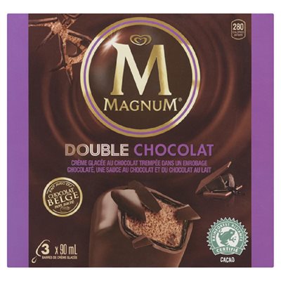 MAGNUM BAR CRM GL DBL CHOC 3x90ML