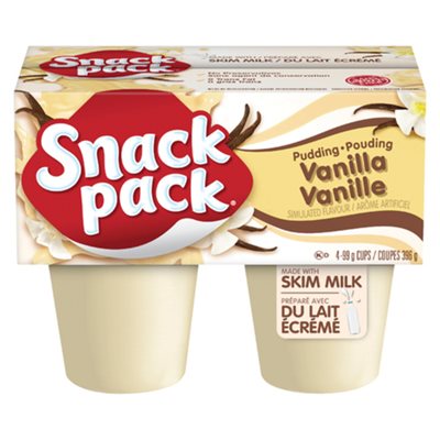 SNACKPAC POUDING VANILLE 4x99GR