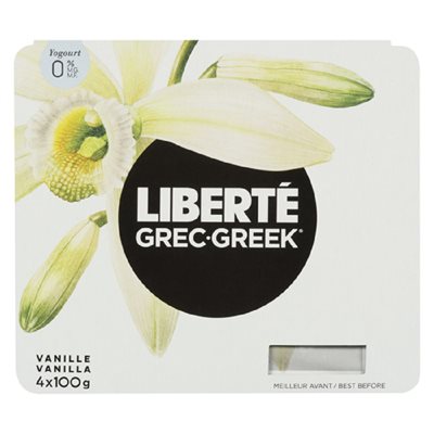 LIBERTE YOG GREC 0% VANILLE 4x100GR