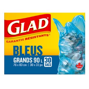 GLAD SACS BLEUS GRANDS 30UN