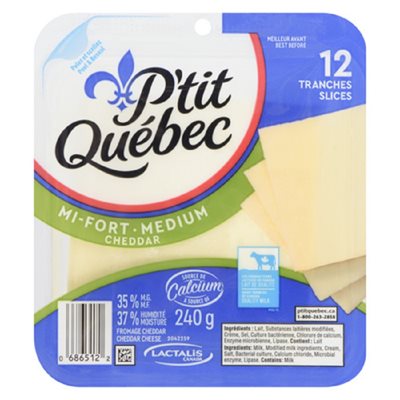 PtitQueb Cheese Slice Md Chd W 240GR